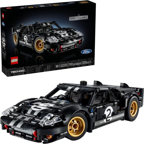 רק 74.9$/232 ש״ח מחיר סופי כולל הכל עד דלת הבית לסט LEGO Technic Ford GT40 MKII 1966 עם 793 חלקים, פונקציות אמיתיות ודגם אספנות מושלם לחובבי רכבי מירוץ!!