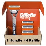 רק 13.9$\48 ש"ח (משלוח חינם בהגעה לסכום כולל של 49$ ומעלה) למארז ידית ו 4 סכיני גילוח לגבר Gillette Fusion 5!!