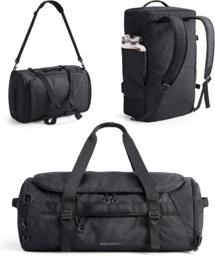 רק 35$/110 ש״ח מחיר סופי כולל הכל עד דלת הבית לתיק נסיעות רב־שימושי של BAGSMART עם נפח גדול, חלוקה חכמה ותאים ייעודיים לטיסה, חדר כושר וסופי שבוע!!