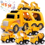 רק 26$\92 ש"ח (משלוח חינם בהגעה לסכום כולל של 49$ ומעלה) לצעצוע משאית תובלה עם אורות ומוסיקה המכילה 4 משאיות לעבודות בניה המומלצת הרשמית של אמזון!!