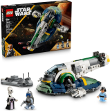רק 57.9$/179 ש״ח מחיר סופי כולל הכל עד דלת הבית לסט LEGO Star Wars 75433 Jango Fett's Starship עם 707 חלקים, 3 דמויות ופונקציות ירי מסתובבות להרפתקאות חלל אמיתיות!!