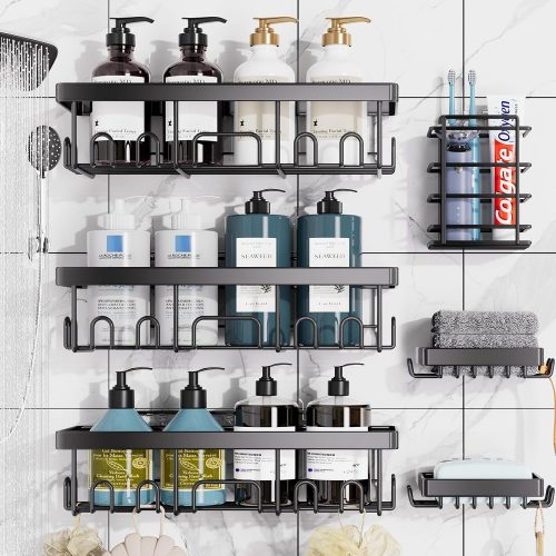 רק 59 ש"ח (משלוח חינם בהגעה לסכום כולל של 49$ ומעלה) לסט 6 ארגוניות לאמבטיה\מקלחת ללא קדיחה!!