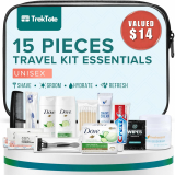 רק 7.9$/24 ש״ח (משלוח חינם בהגעה לסכום כולל של 49$ ומעלה) לסט היגיינה 15 פריטים Stuhrling Bottle ערכה קומפקטית לנסיעות, מאושרת לטיסה, ארוזה בתיק שקוף ומוכנה לשימוש מיידי!!