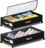 רק 29.9$/98 ש״ח (משלוח חינם בהגעה לסכום כולל של 49$ ומעלה) לסט אחסון מתחת למיטה עם גלגלים – 2 יחידות ענקיות בנפח 65 ליטר כל אחת מבית DGFCK!!