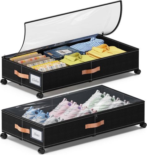 רק 29.9$/98 ש״ח (משלוח חינם בהגעה לסכום כולל של 49$ ומעלה) לסט אחסון מתחת למיטה עם גלגלים – 2 יחידות ענקיות בנפח 65 ליטר כל אחת מבית DGFCK!!