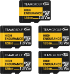 רק 74.9$/237 ש״ח מחיר סופי כולל הכל עד דלת הבית ל־5 כרטיסי זיכרון עמידים TEAMGROUP High Endurance בנפח 128GB – מושלם למצלמות אבטחה ורכב!!