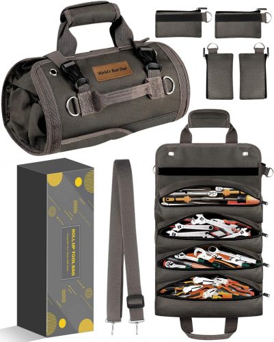 רק 26.9$\98 ש"ח (משלוח חינם בהגעה לסכום כולל של 49$ ומעלה) לתיק רול-אפ נגלל לכלי עבודה מבית HANPURE – פתרון נייד, מסודר ונוח!!