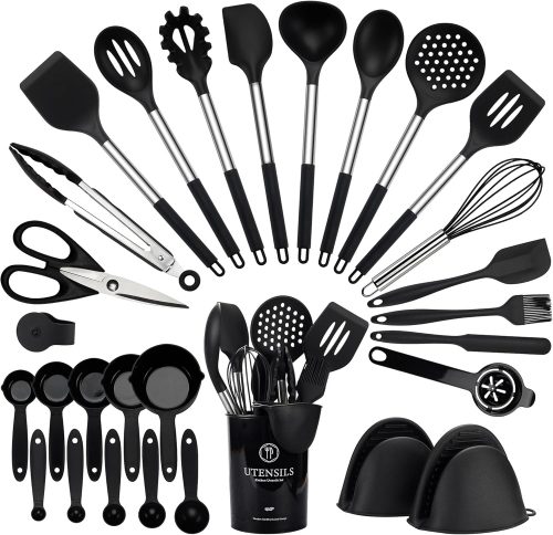 רק 22.9$/74 ש״ח (משלוח חינם בהגעה לסכום כולל של 49$ ומעלה) לסט עצום של 28 כלי מטבח מסיליקון עמיד בחום עם ידיות נירוסטה ומעמד – מתאים לכל מטבח מודרני!!
