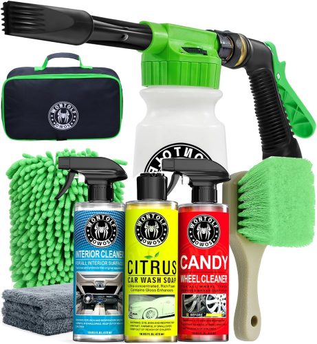 רק 52.9$/173 ש״ח מחיר סופי כולל הכל עד דלת הבית לערכת שטיפת רכב איכותית מבית Wontolf עם אקדח קצף, שמפו רכב, מנקה פנימי, מנקה חישוקים וכל האביזרים הנלווים!!