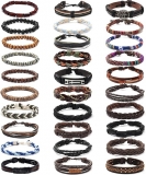 רק 15.9$/51 ש״ח (משלוח חינם בהגעה לסכום כולל של 49$ ומעלה) לסט של 30 צמידים אתניים בעבודת יד מעור קלוע, עץ וקנבוס – מתאים לגברים ולנשים בכל סגנון!!