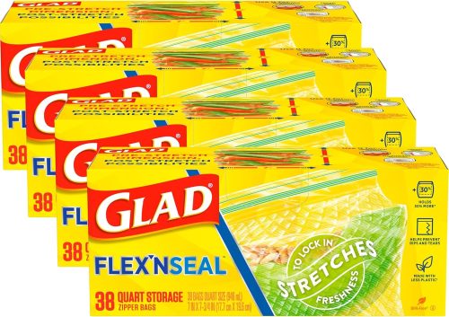 רק 32$/102 ש״ח (משלוח חינם בהגעה לסכום כולל של 49$ ומעלה) ל־152 שקיות Glad Flex'N Seal – גמישות, עמידות, איכותיות ונוחות במיוחד לשימוש יומיומי!!