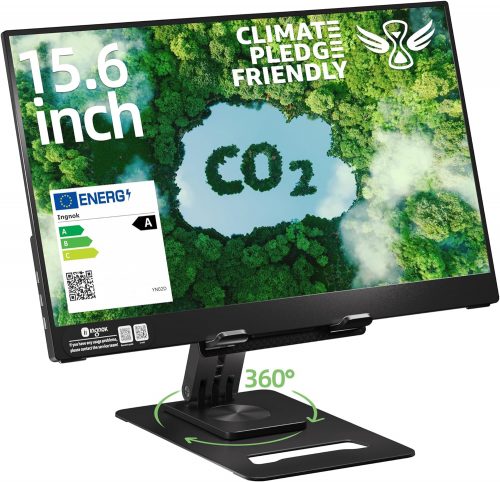 רק 63.9$\235 ש״ח מחיר סופי כולל הכל עד דלת הבית לצג נייד 15.6 אינץ’ FHD IPS של Ingnok כולל מעמד 360 מובנה!!