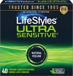 רק 11.2$\39 ש"ח (משלוח חינם בהגעה לסכום כולל של 49$ ומעלה) למארז 40 קונדומים סופר מומלצים LifeStyles Ultra Sensitive!!