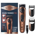 רק 49.9$/164 ש״ח מחיר סופי כולל הכל עד דלת הבית לקוצץ זקן King C. Gillette Beard Trimmer PRO עם גלגלת מדויקת, סוללה ל־45 ימים, להב מתכת חד ועיצוב אלחוטי מקצועי!!