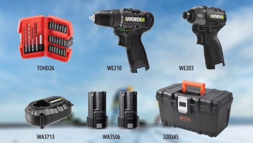 דיל מקומי: סט כלים 12V Worx הכולל מברגת אימפקט + מברגת פוטר + ארגז כלים + 2 סוללות 2Ah + מטען וסט ביטים ומקדחים רק ב-₪559 במקום ₪699!!