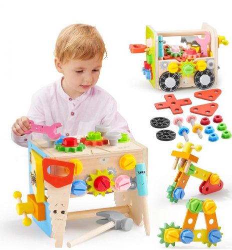 רק 19.9$\72 ש"ח (משלוח חינם בהגעה לסכום כולל של 49$ ומעלה) לערכת כלי עבודה מעץ לילדים עם 51 חלקים חינוכיים בסגנון מונטסורי!!