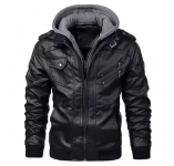 רק 21.4$/70 ש״ח לג׳קט עור לגברים עם קפוצ׳ון פנימי מבית KB – עיצוב אופנתי ונוחות מושלמת לחורף!!