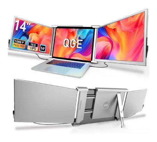 רק 215$/725 ש״ח מחיר סופי כולל הכל עד דלת הבית למסך ההרחבה הנייד למחשב נייד QGE בגודל ‎14‎ אינץ’ מבית QGE – פתרון מושלם לעבודה יעילה עם שלושה מסכים!!