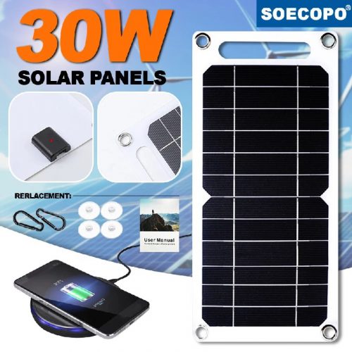 רק 7.1$/23 ש״ח לפאנל סולארי נייד 30W מבית Sunpower – טעינה ישירה ב-USB לכל מכשיר בשטח, קומפקטי, חסין מים ומושלם לקמפינג או גיבוי בבית!!
