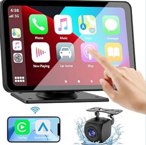 רק 45.9$/150 ש״ח (משלוח חינם בהגעה לסכום כולל של 49$ ומעלה) למסך ה־CarPlay האלחוטי 7″ מבית ‎Kiswuren‎ עם מצלמת רוורס, ניווט ‎GPS‎ ותמיכה מלאה ב־Apple CarPlay ו־Android Auto!!