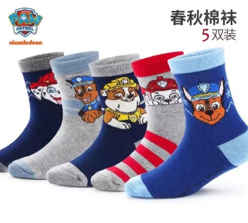 רק 6.5$/20 ש״ח לסט של 5 זוגות גרבי ילדים Paw Patrol צבעוניות ונעימות שמעניקות נוחות יומיומית עם בד רך ונושם שמתאים לילדים מגיל 3 עד 12!!