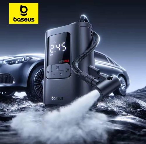 רק 27.8$/86 ש״ח למשאבת האוויר הניידת Baseus GoTrip VA1 Pro עם סוללה חזקה, ניפוח מהיר ומסך חכם לניפוח צמיגים בכל מקום ובכל זמן!!