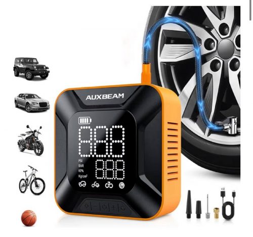 רק 17.2$/56 ש״ח (משלוח חינם בהגעה לסכום כולל של 49$ ומעלה) למפוח/מדחס הצמיגים האלחוטי מבית Auxbeam – מסך Ultra-HD והפעלה חכמה בלחיצה!!