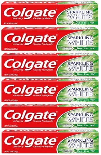 רק 25.8$/79 ש״ח (משלוח חינם בהגעה לסכום כולל של 49$ ומעלה) למארז 6 משחות שיניים Colgate Sparkling White מנטה 226 גרם ליחידה להלבנה והגנה יומיומית!!