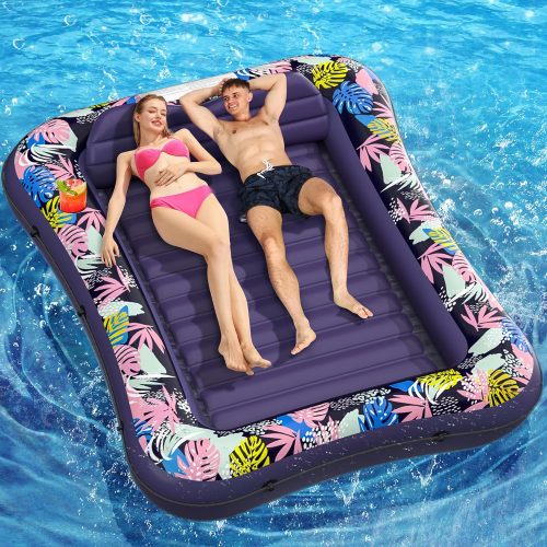 רק 137 ש"ח (משלוח חינם בהגעה לסכום כולל של 49$ ומעלה) למזרן מתנפח זוגי ענק בגודל 221X160 ס"מ כולל משענת ראש ותא לשתייה!!