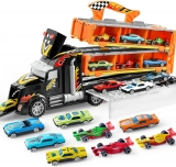 רק 24.9$/94 ש"ח (משלוח חינם בהגעה לסכום כולל של 49$ ומעלה) למשאית צעצוע לילדים שהופכת למסלול מירוצים, מגיעה עם 12 מכוניות!!