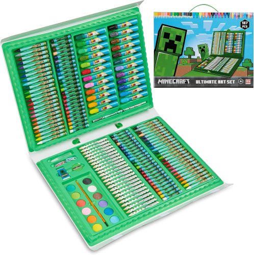 רק 20.9$/64 ש״ח (משלוח חינם בהגעה לסכום כולל של 49$ ומעלה) לסט יצירה ענק לילדים Minecraft עם 162 פריטים צבעוניים במזוודת נשיאה מסודרת וכיפית!!