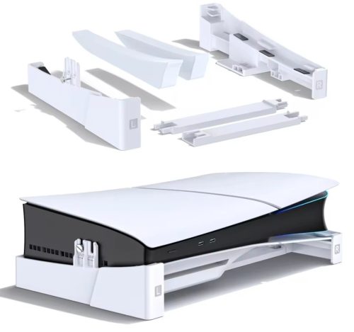 רק 8$/24 ש״ח לתושבת אופקית יציבה לקונסולת PS5 ו־PS5 Slim עם רפידות נגד החלקה ותמיכה מאובטחת לגרסאות דיסק ודיגיטל לסידור מושלם!!