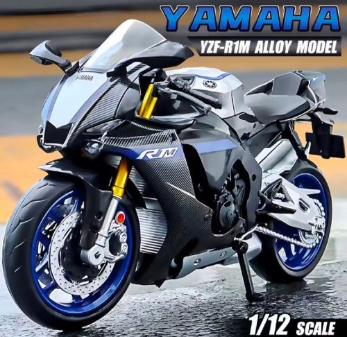 רק 7.9$/24 ש״ח לדגם אופנוע מתכתי Yamaha YZF-R1M בקנה מידה 1/12 עם פרטים ריאליסטיים גלגלים מסתובבים ומעמד תצוגה מושלם לאספנים!!
