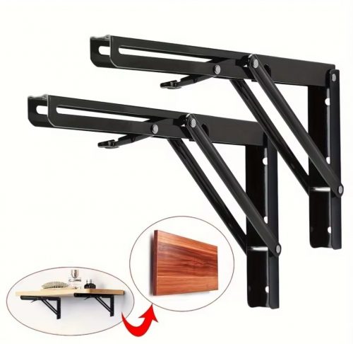 רק 9.2$/29 ש״ח לזוג תומכי מדף מתקפלים מברזל עבה עם מנגנון נעילה חכם לקיפול מלא בלחיצה – פתרון מושלם לחיסכון במקום!!