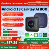 לראשונה מתחת לרף המס!! רק 69$\257 ש"ח עם הקופון AEDN69 למכשיר שיהפוך את המערכת שלכם ברכב לחכמה CarlinKit CarPlay AI Box בגרסה החזקה!!