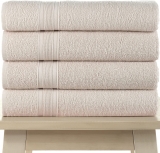 רק 18.99$\64 ש"ח (משלוח חינם בהגעה לסכום כולל של 49$ ומעלה) ל 4 מגבות רחצה איכותיות 100% כותנה של All Design Towels בצבע שנהב!!