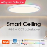 רק 25.6$/95 ש״ח למנורה צמודת תקרה חכמה מבית AliExpress Collection עם תאורת RGB היקפית + תאורת חדר!!