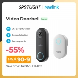 רק 107$/390 ש״ח עם הקופון 24AN10 לפעמון מצלמה חכם Reolink Video Doorbell PoE / WIFI המומלץ והמשתלם ברשת!! 