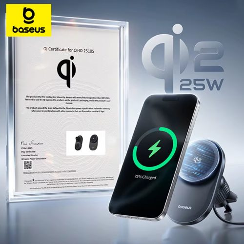 רק 24.9$/79 ש״ח למעמד הרכב המגנטי Baseus עם טעינה אלחוטית מהירה בתקן Qi2.2, מאוורר קירור וקליפס איכותי!!
