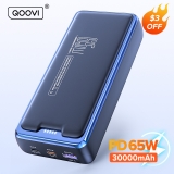 רק 36.9$/138 ש״ח עם הקופון QOOVI2 למטען נייד / סוללת גיבוי QOOVI Power Bank 30000mAh PD 65W כולל כבל USB-C!!