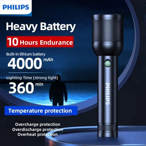 רק 24.6$/79 ש״ח לפנס עוצמתי מבית Philips דגם SFL8168 עם סוללה עמידה וביצועים גבוהים במיוחד!!