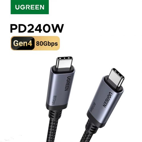 רק 11.9$/39 ש״ח לכבל האולטימטיבי UGREEN USB4 GEN4 240W PD 3.1 Thunderbolt 4 – כבל אחד שעושה הכל: טעינה, העברת נתונים, חיבור מסכים ועוד!!