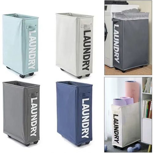 רק 15.6$/51 ש״ח לסל כביסה צר מתקפל וקל לאחסון עם גלגלי נשיאה וקיבולת אחסון גדולה ונוחות מקסימלית!!