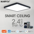 רק 27.7$/85 ש״ח למנורת תקרה חכמה MARPOU Tuya 36W דקה במיוחד בעיצוב דמוי עץ, שליטה באפליקציה, שלט וקול, עם שינוי עוצמה וטמפרטורת אור בקלות!!