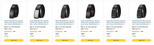 חצי מחיר!! החל מ 36 ש"ח (משלוח חינם בהגעה לסכום כולל של 49$ ומעלה) למבחר ענק של חגורות עור מבית Oyifan!!