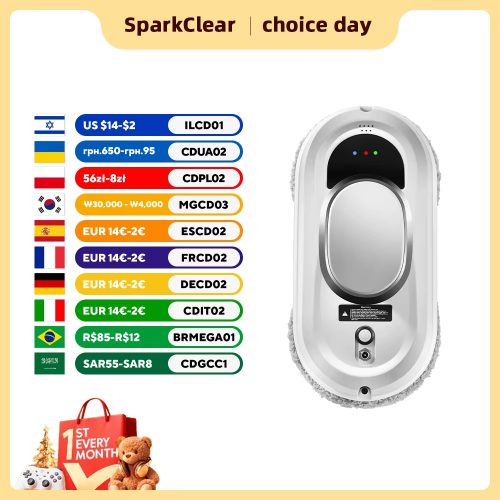 רק 41.7$/137 ש״ח לרובוט חכם לניקוי חלונות עם שני מגבים, שלט רחוק וחבל בטיחות לניהול נוח ובטוח של משטחי זכוכית, קרמיקה ומראות!!