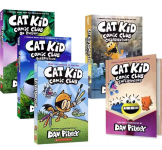 רק 35.2$/109 ש״ח למארז 5 ספרי Cat Kid Comic Club של Dav Pilkey באנגלית עם קומיקס מצחיק, קריאה קלה לילדים וסיפורים אהובים שעוזרים לשפר אנגלית בצורה מהנה!!