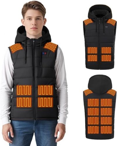 רק 34.9$/113 ש״ח (משלוח חינם בהגעה לסכום כולל של 49$ ומעלה) לווסט חימום לגבר עם 14 אזורי חימום ובקרת טמפרטורה כפולה – כולל קפוצ'ון נשלף, ללא סוללה!!