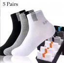 רק 2.9$/10 ש״ח לסט של 5 זוגות גרבי ספורט מבמבוק וניילון נושם – אלסטיות, נוחות ורכות במיוחד!!