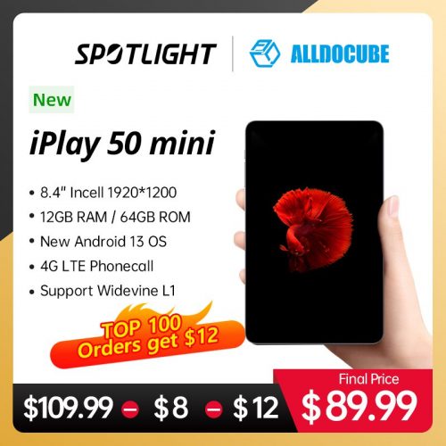 מתחת לרף המכס!! רק 71.5$\246 ש"ח עם הקופון IFPMXZS לטאבלט הנהדר Alldocube iPlay 50 Mini!!